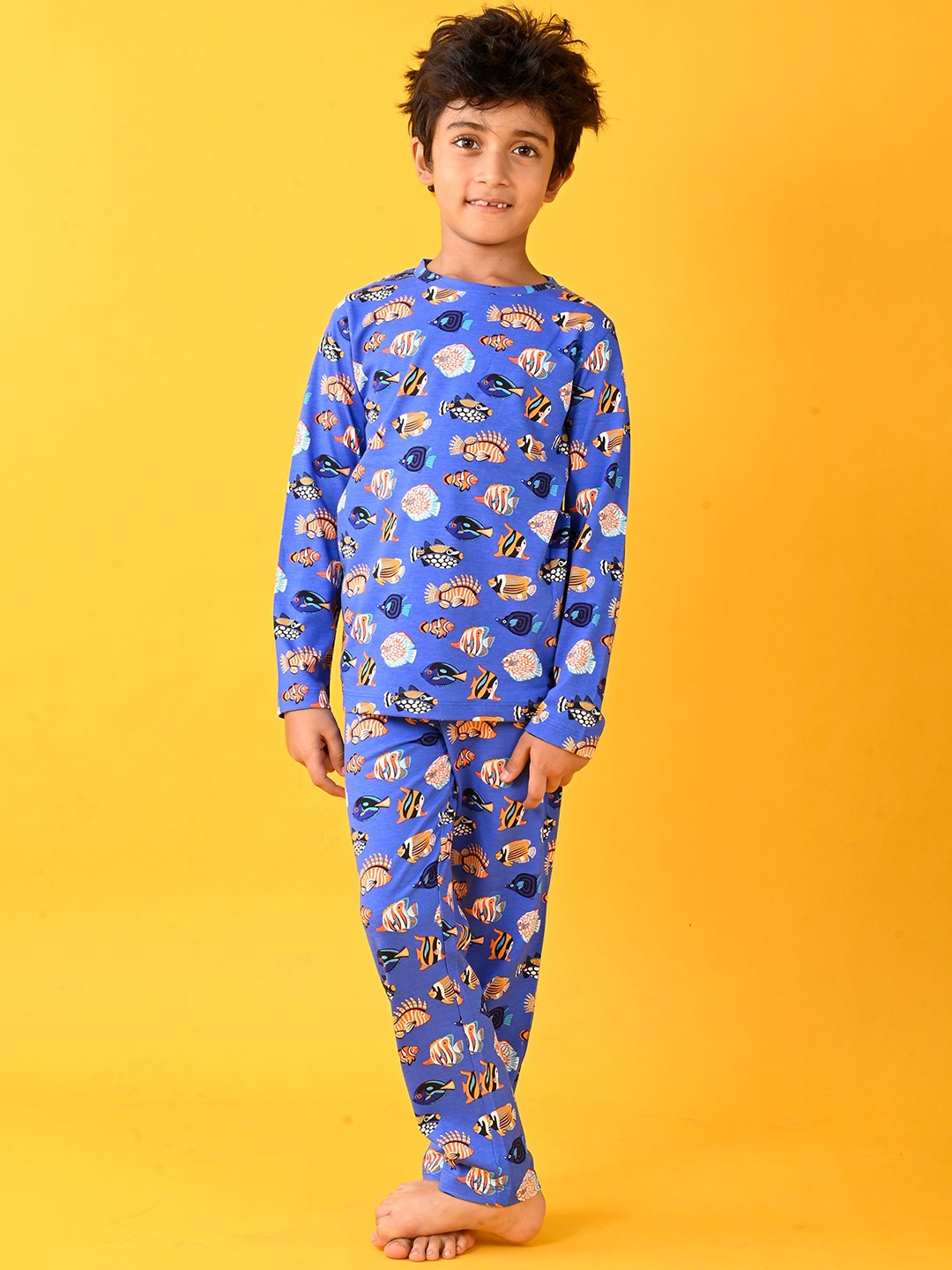 

Anthrilo Boys Printed Night suit, Blue