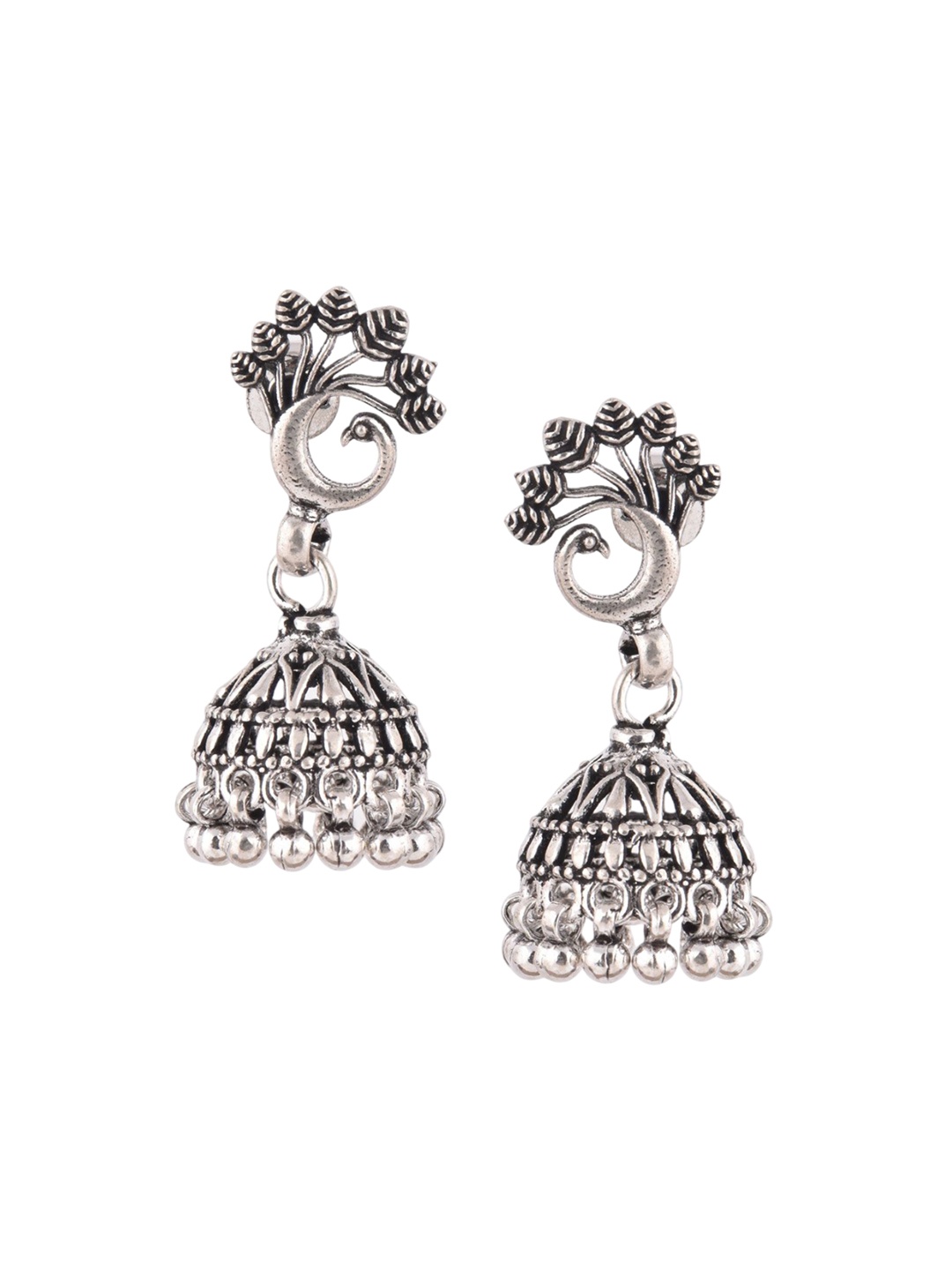 

Indianshelf 92.5 Sterling Silver Dome Shaped Jhumkas Earrings