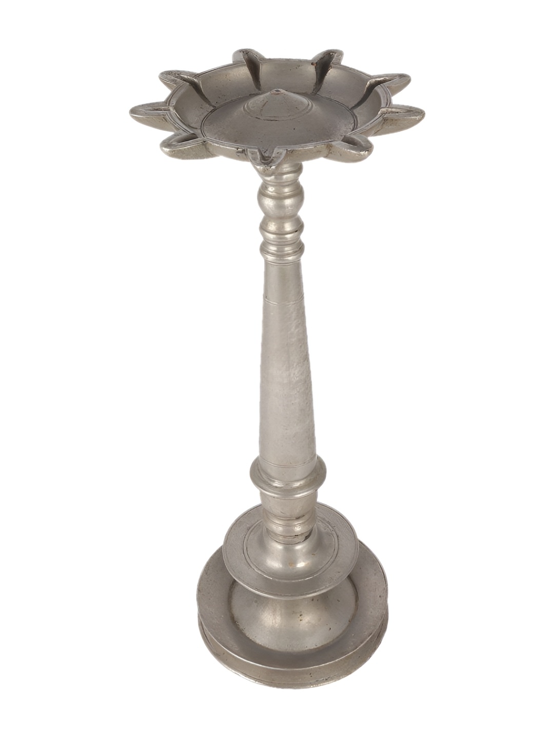 

Indianshelf Silver-toned Antique Brass Standing Oil Lamp Diya