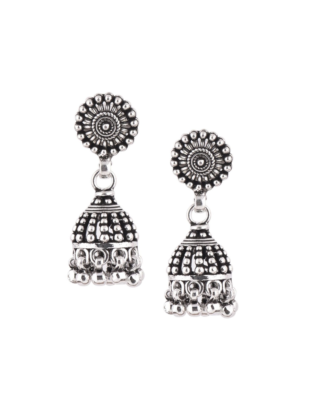 

Indianshelf 92.5 Sterling Silver Dome Shaped Jhumkas