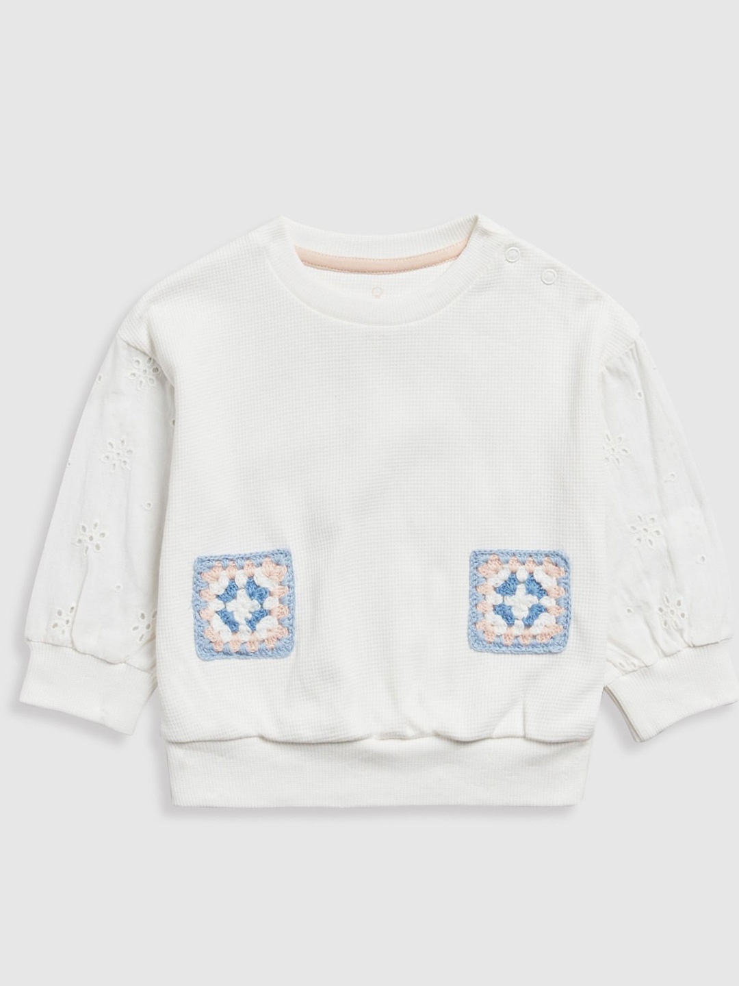 

mothercare Girls Embroidered Pullover, White