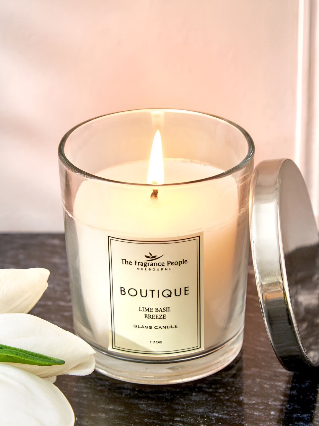 

Home Centre Boutique White Lime Basil Breeze Scented Jar Candle