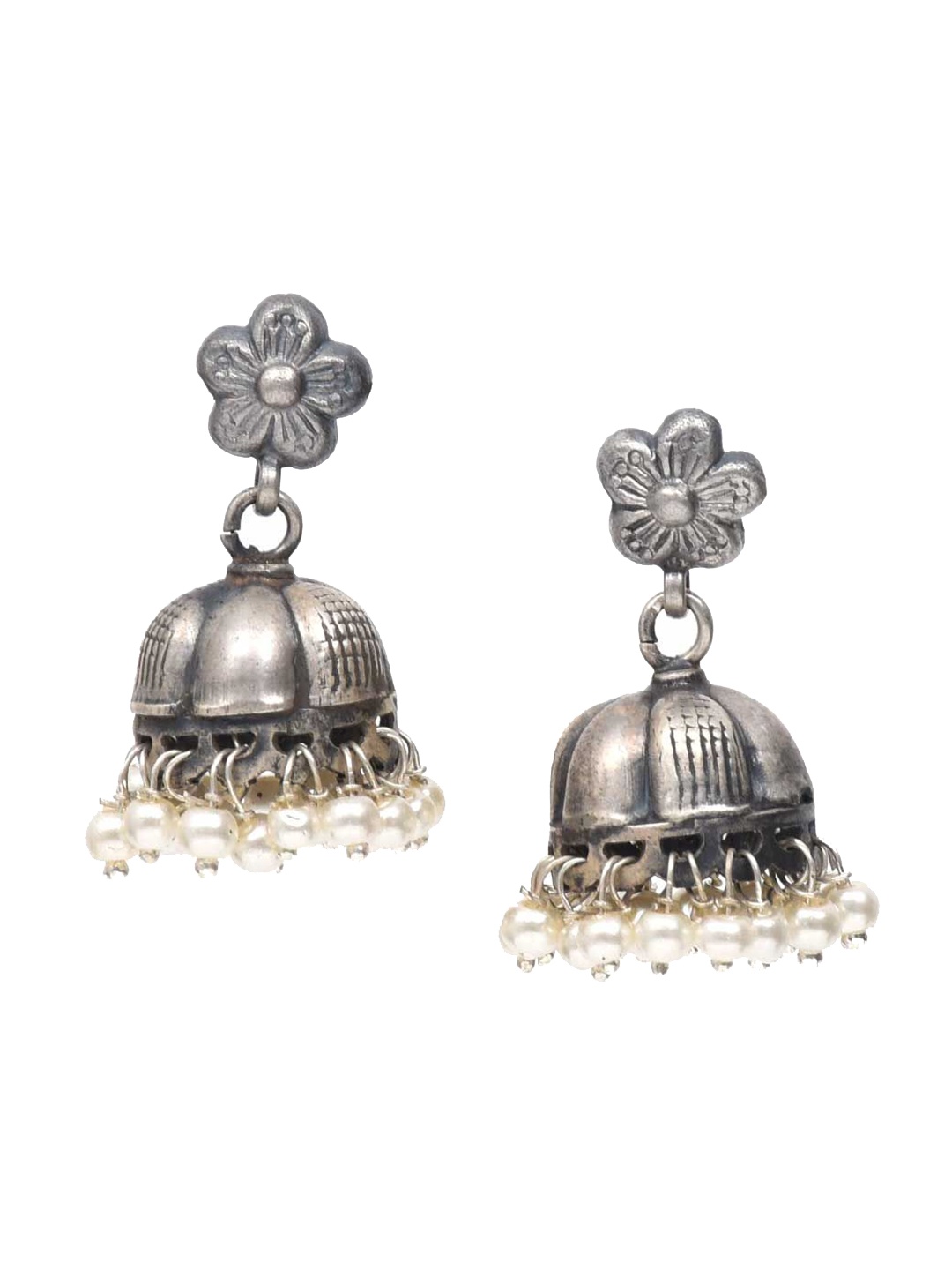 

Indianshelf 92.5 Sterling Silver Contemporary Beaded Jhumkas