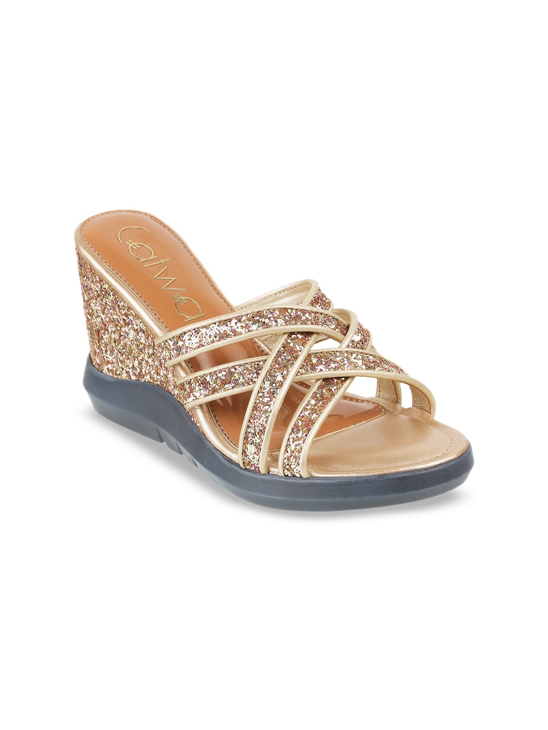 

Catwalk Women Embellished Wedge Heel Sandals, Gold