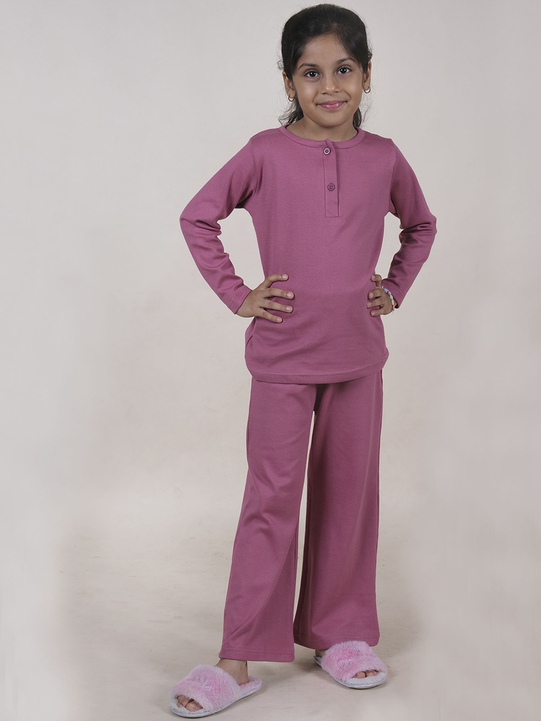 

KiddoPanti Girls Night suit, Mauve