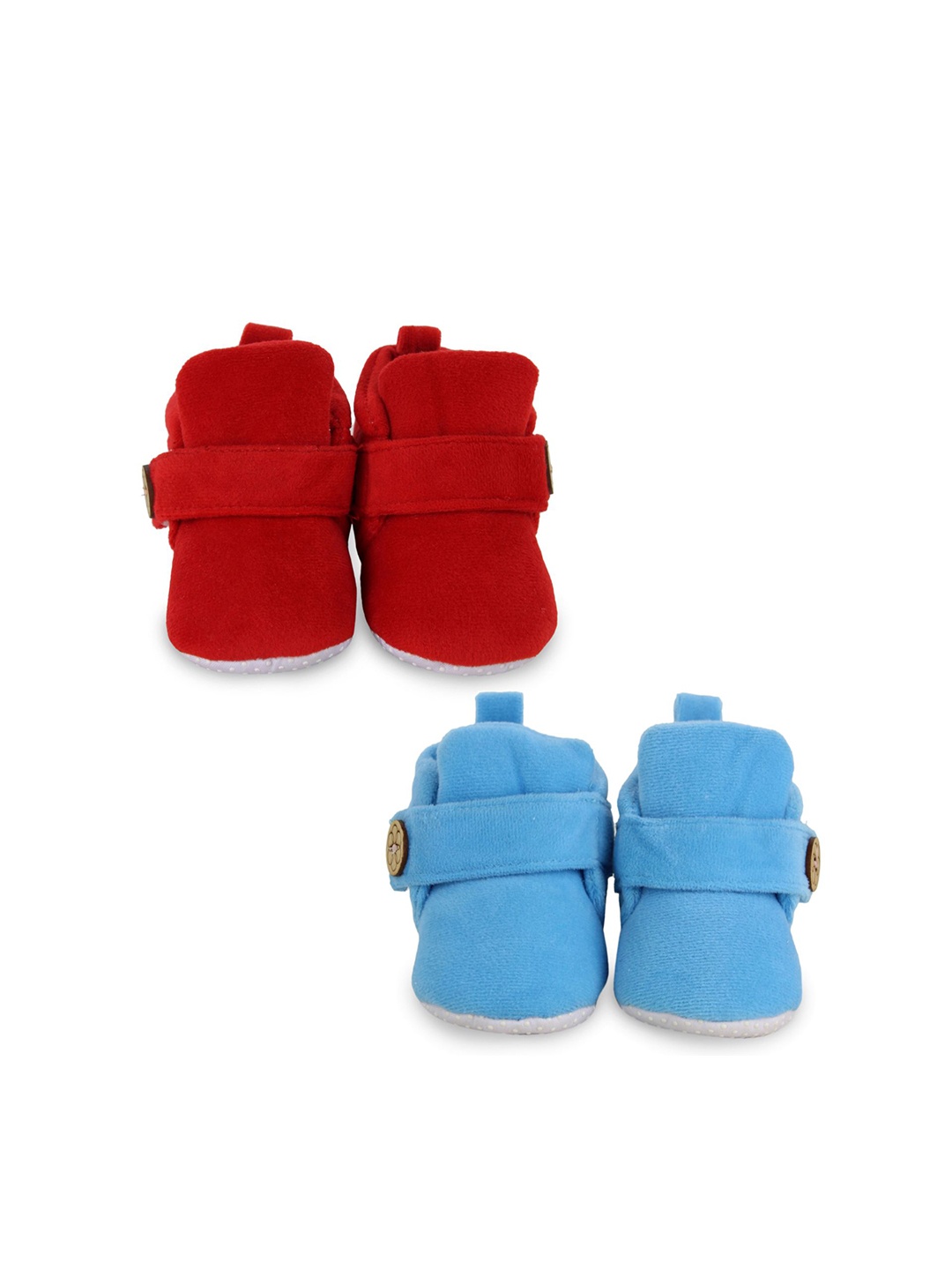 

NESKA MODA Pack Of 2 Unisex Kids Cotton Booties, Red