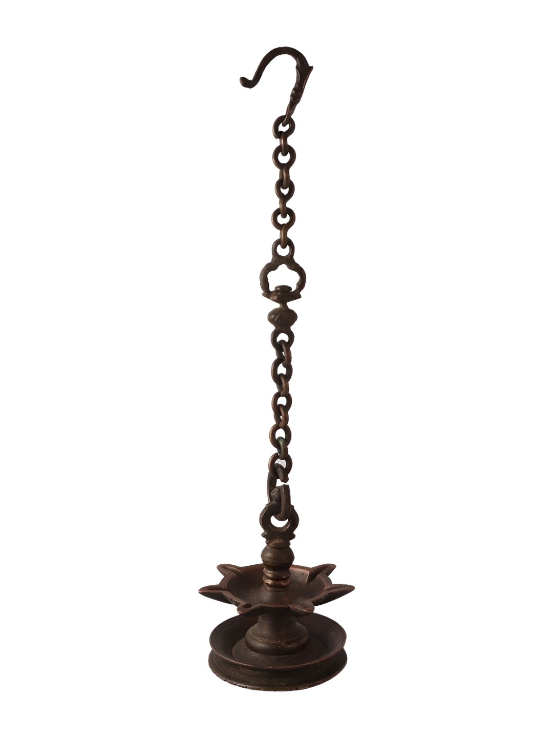 

Indianshelf Bronze-Toned Textured Brass Diya Pooja Essentials