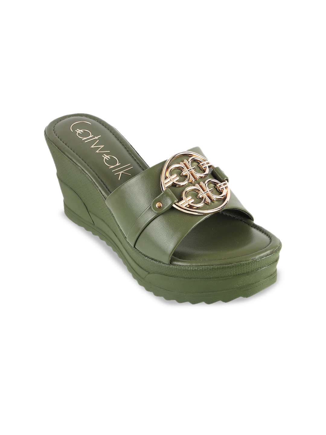 

Catwalk Women Open Back Wedge Mules, Green