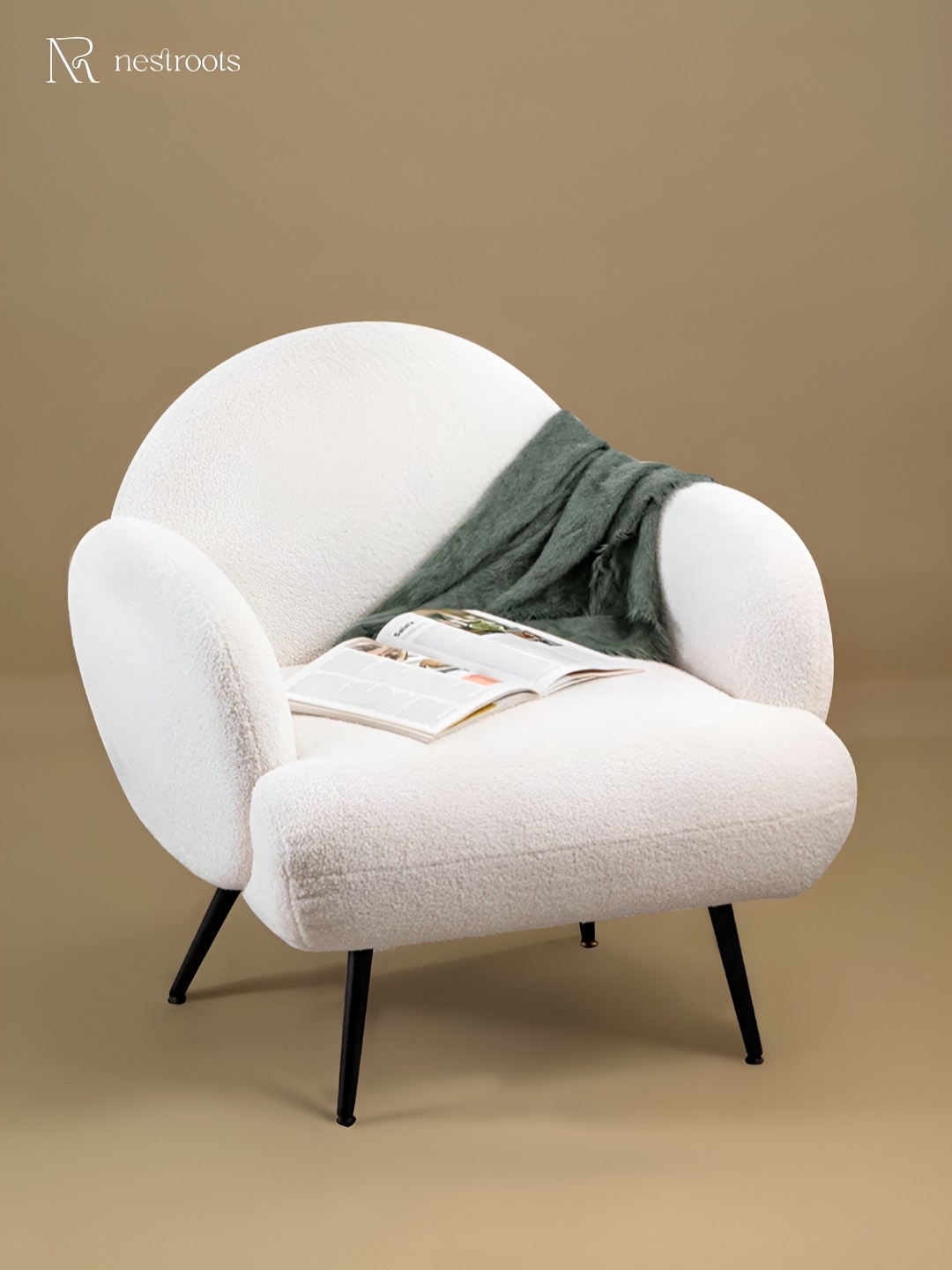 

nestroots White Cushioned Serenity Lounge Chair