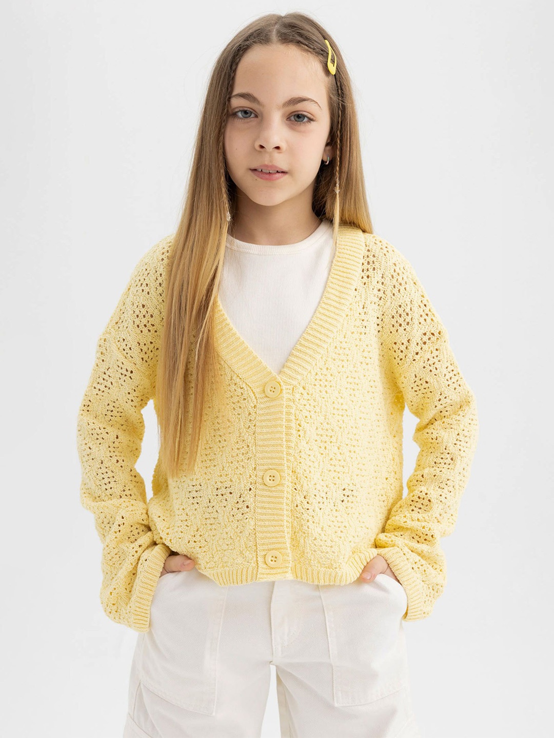

DeFacto Girls Cardigan, Yellow