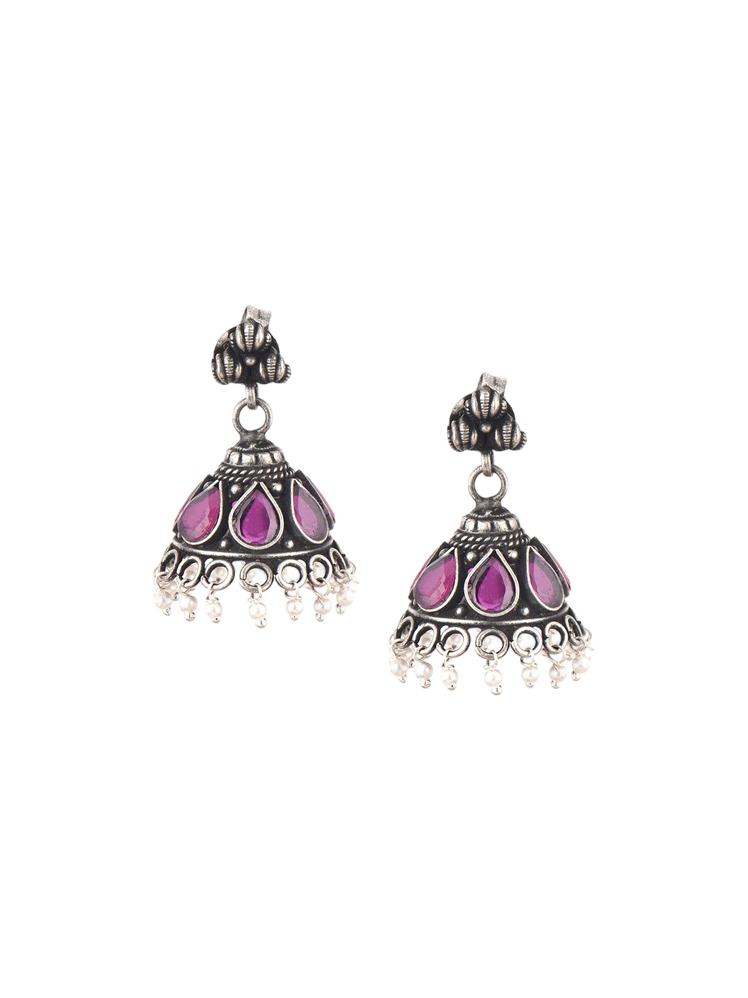 

Indianshelf 92.5 Sterling Silver Contemporary Jhumkas Earrings