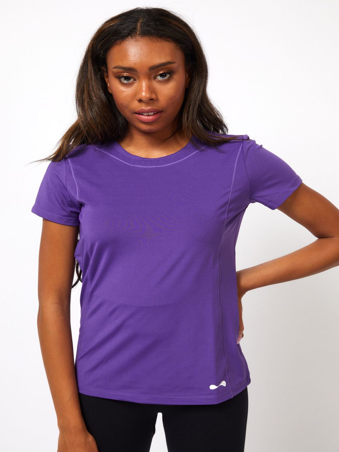 

POKABA Women Dry Tech Applique T-shirt, Purple