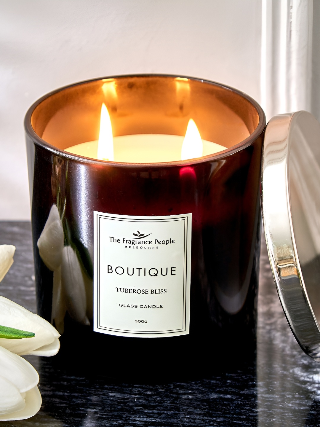 

Home Centre Boutique Black Printed Scented Jar Candle