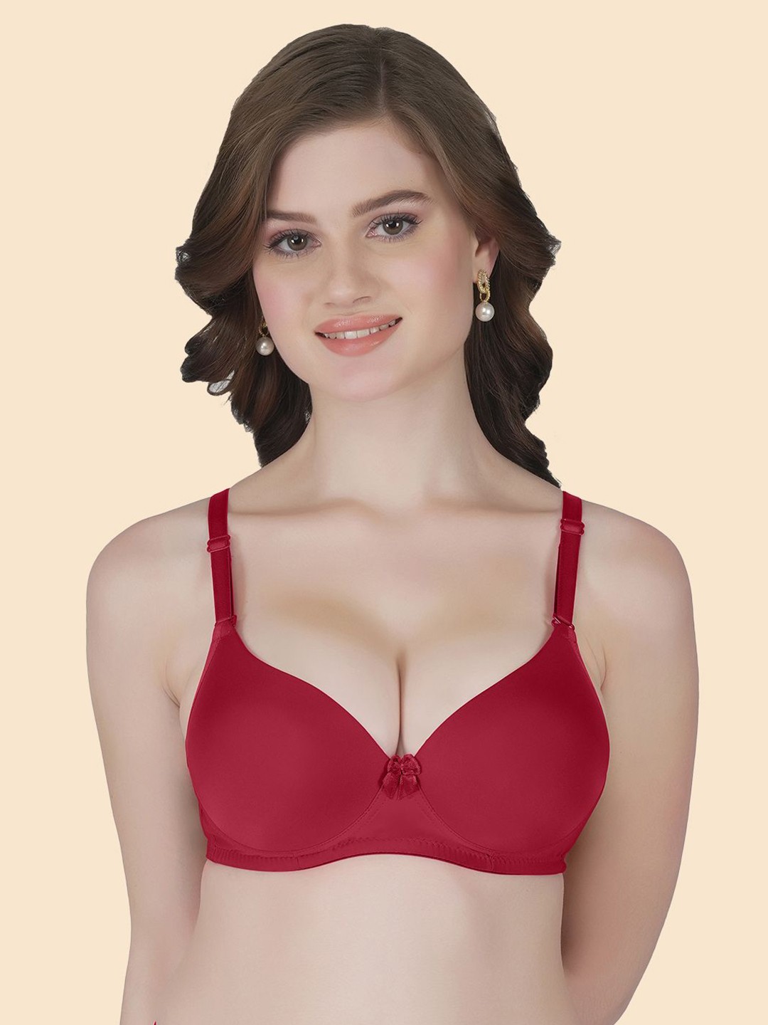 

Joomie Medium Coverage Heavily Padded Push-Up Bra, Maroon