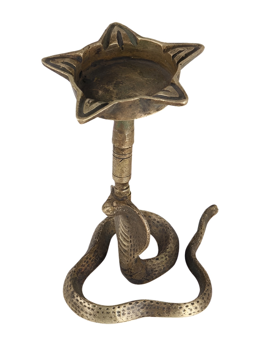 

Indianshelf Bronze Toned Textured Brass Pooja Diya