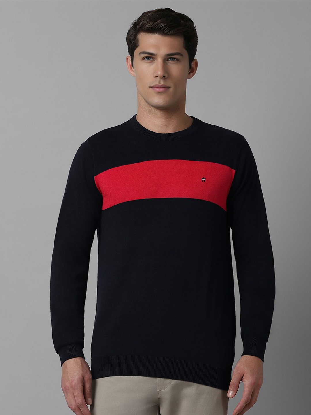 

Louis Philippe Sport Men Colourblocked Pullover, Black