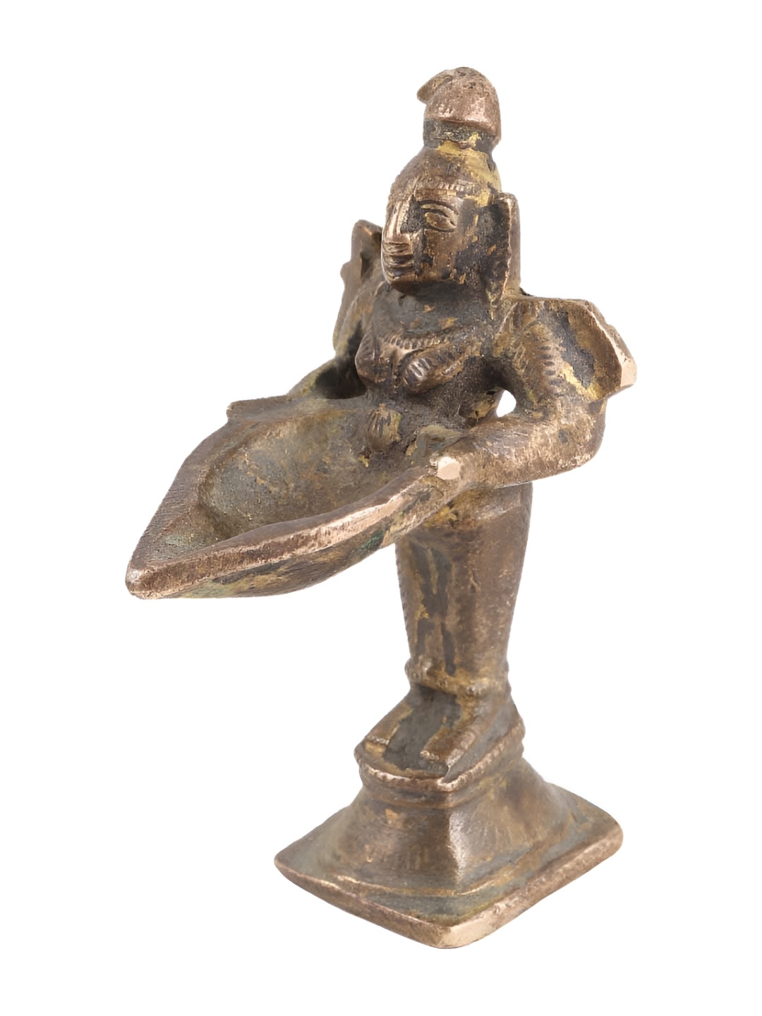 

Indianshelf Bronze and Black Brass Lady Holding Diwali Pooja Diya