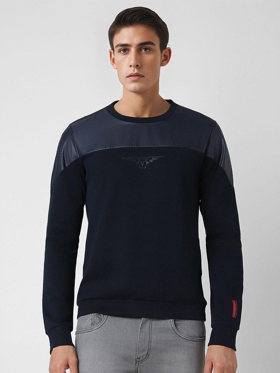 

Van Heusen Sport Men Printed Sweatshirt, Navy blue