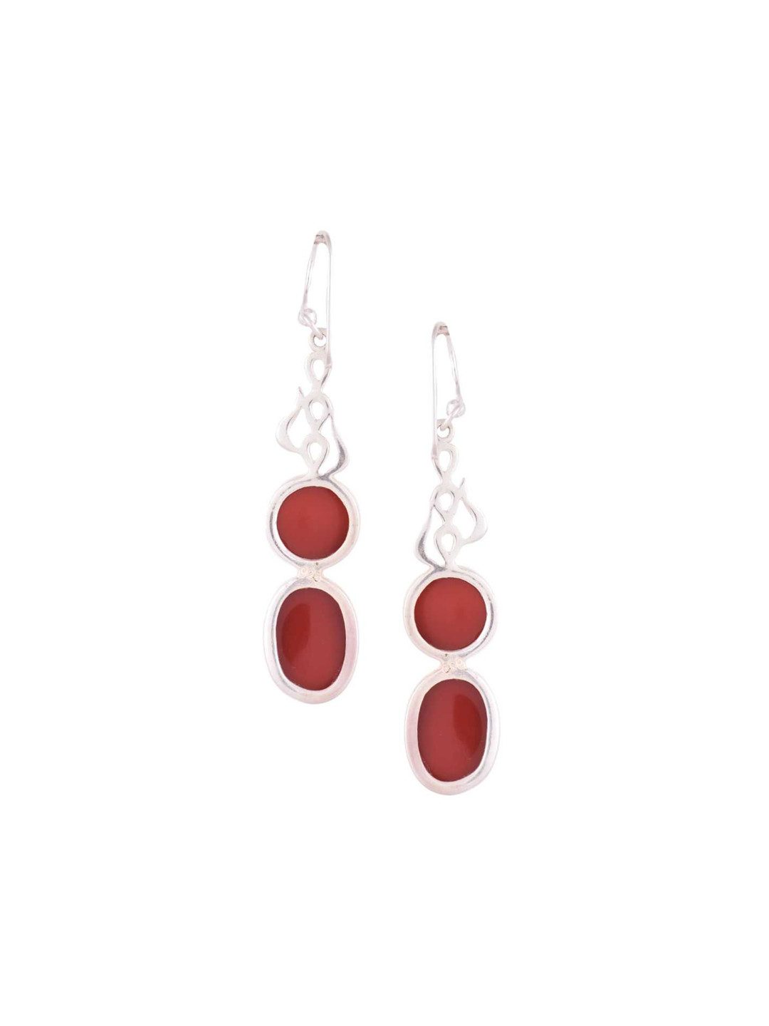 

Indianshelf 92.5 Sterling Silver Stone Studded Contemporary Drop Earrings