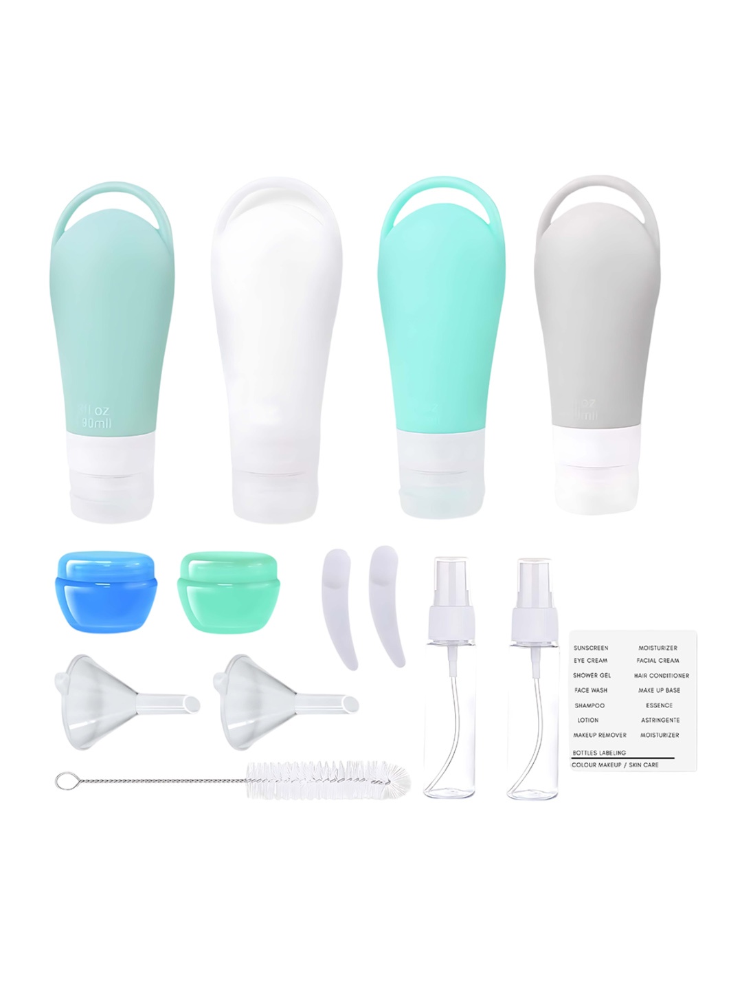 

Beaute Secrets Set of 10 Travel Bottles Travel Accessory, Blue