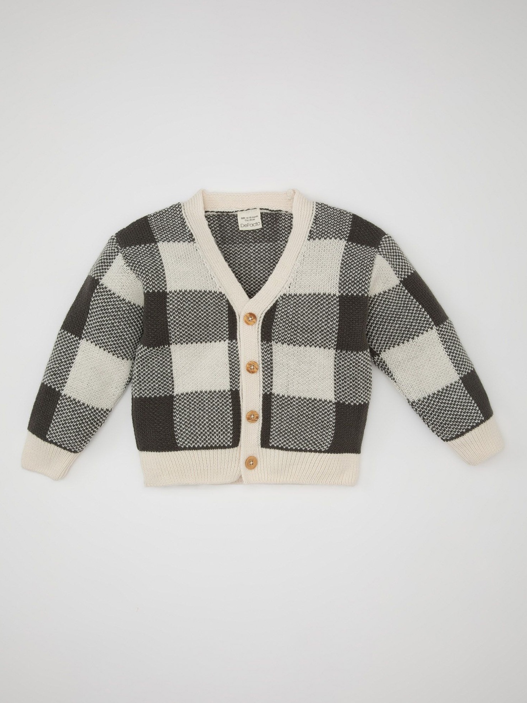 

DeFacto Boys Checked Cardigan, White