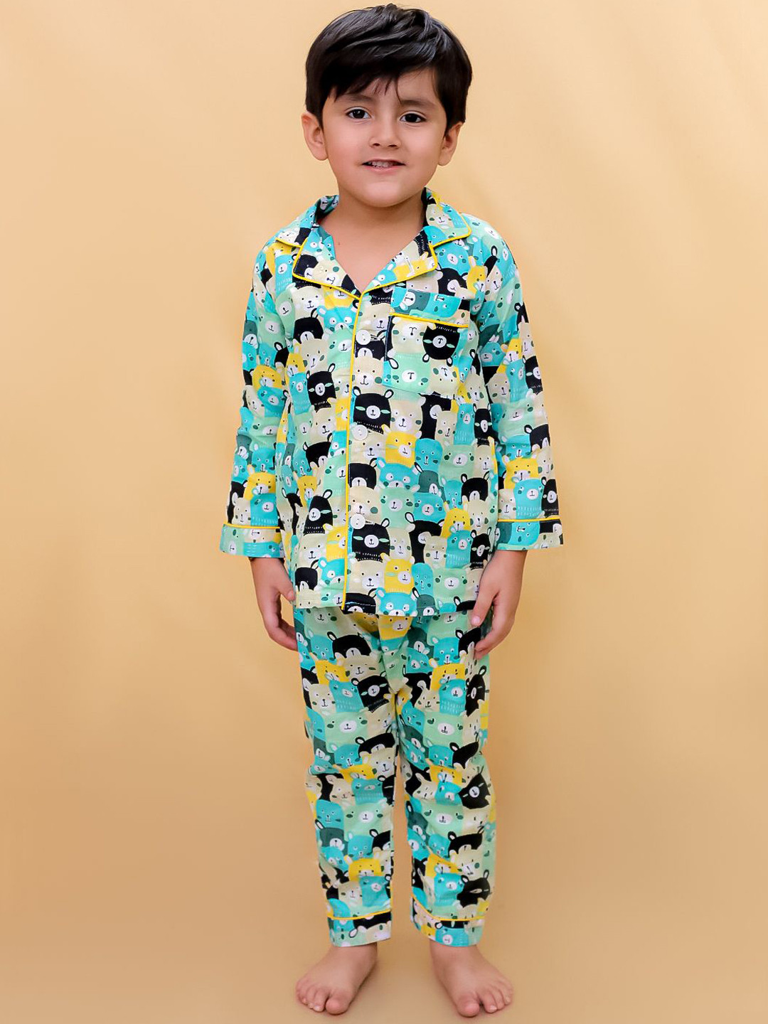 

Biglilpeople Unisex Kids Printed Night suit, Blue