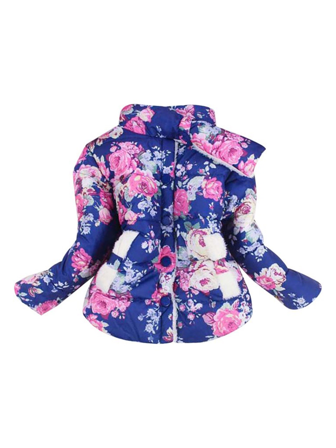 

StyleCast x Revolte Girls Printed Stand Collar Trench Coat, Blue