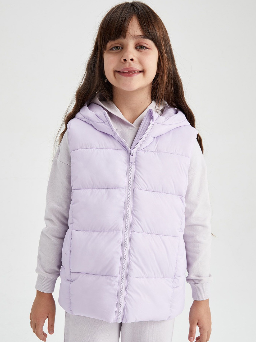 

DeFacto Girls Long Sleeve Hooded Jacket, Purple