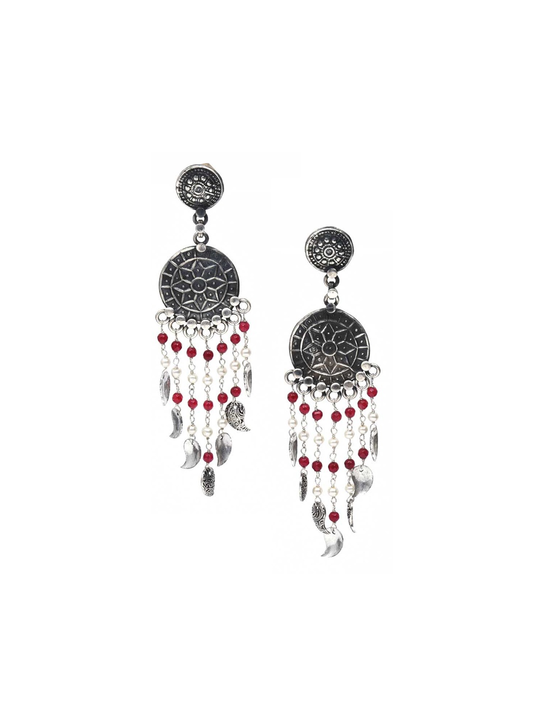 

Indianshelf 92.5 Sterling Silver Beaded Drop Earrings