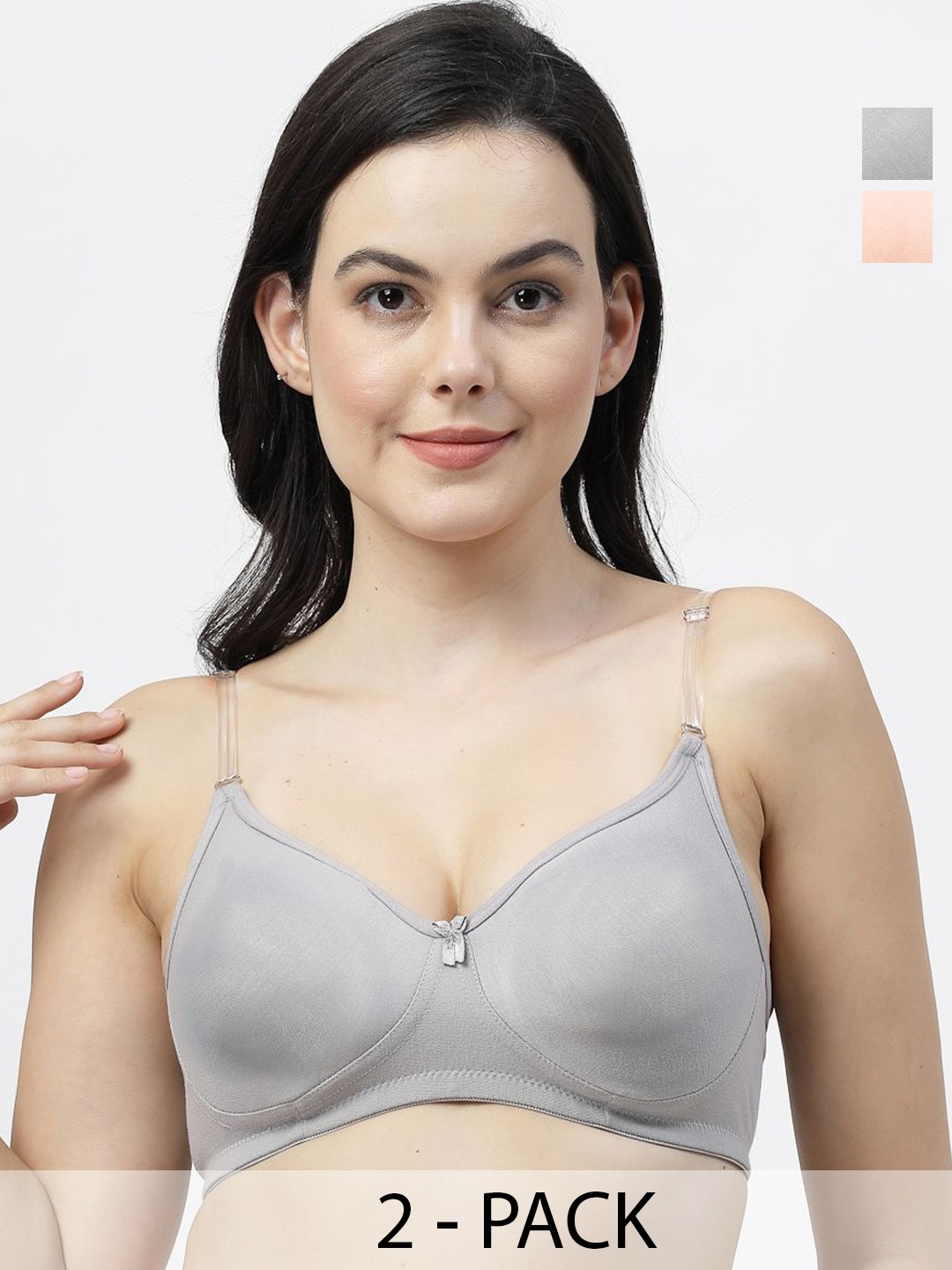 

SHYAM SONS FLAIR Pack Of 2 Women Femina Full Coverage T-shirt Bra, Orange