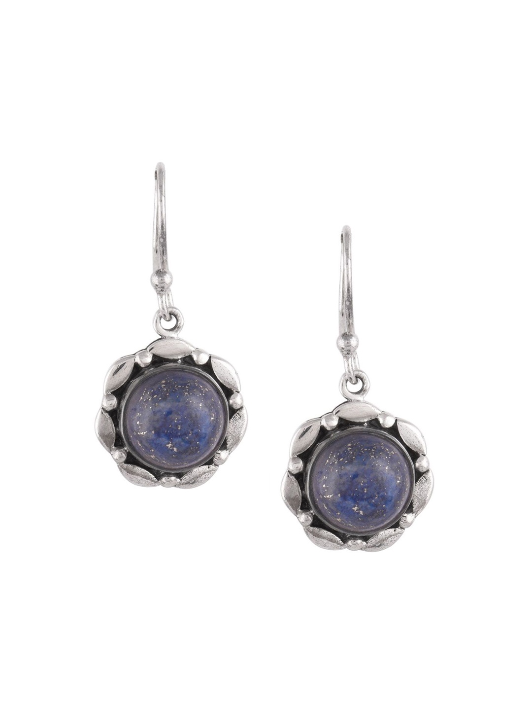 

Indianshelf 92.5 Sterling Silver Stone Studded Drop Earrings