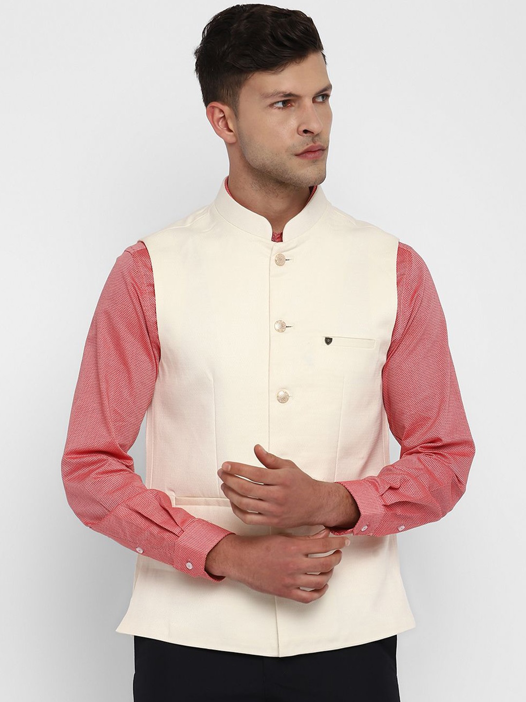 

Turtle Men Pure Cotton Formal Nehru Jacket, Beige