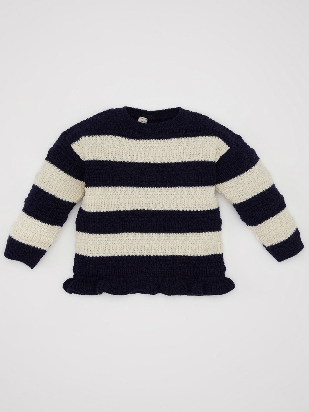 

DeFacto Girls Striped Pullover, Navy blue