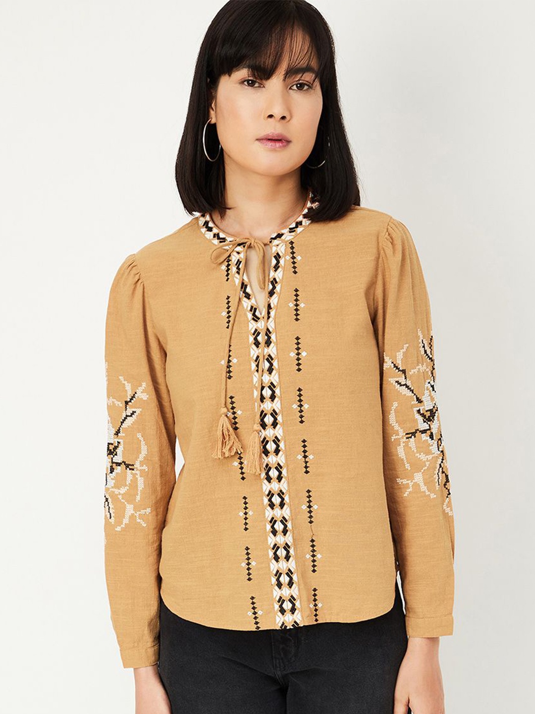 

max Embroidered Tunic, Brown