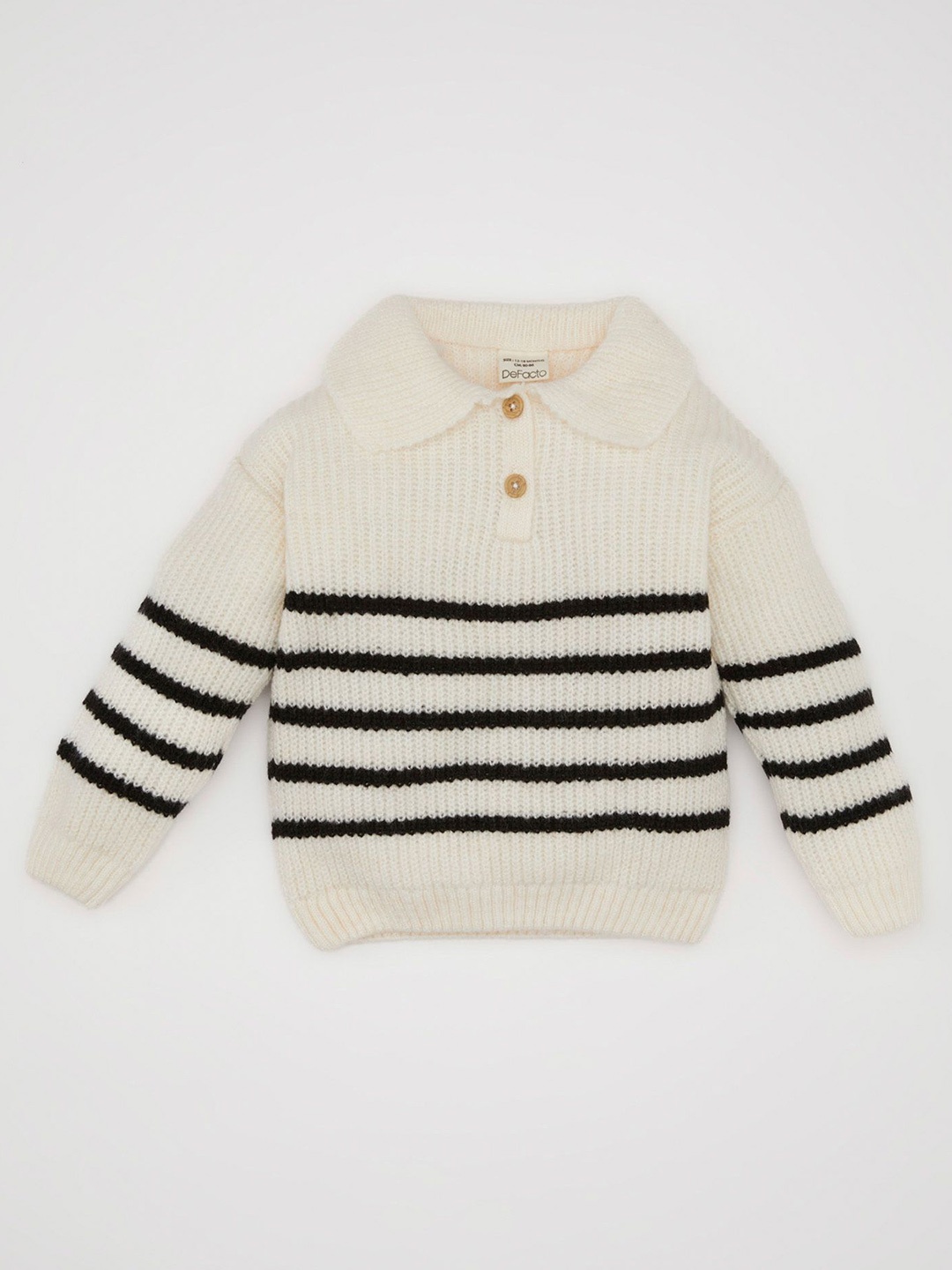 

DeFacto Girls Striped Pullover, Cream
