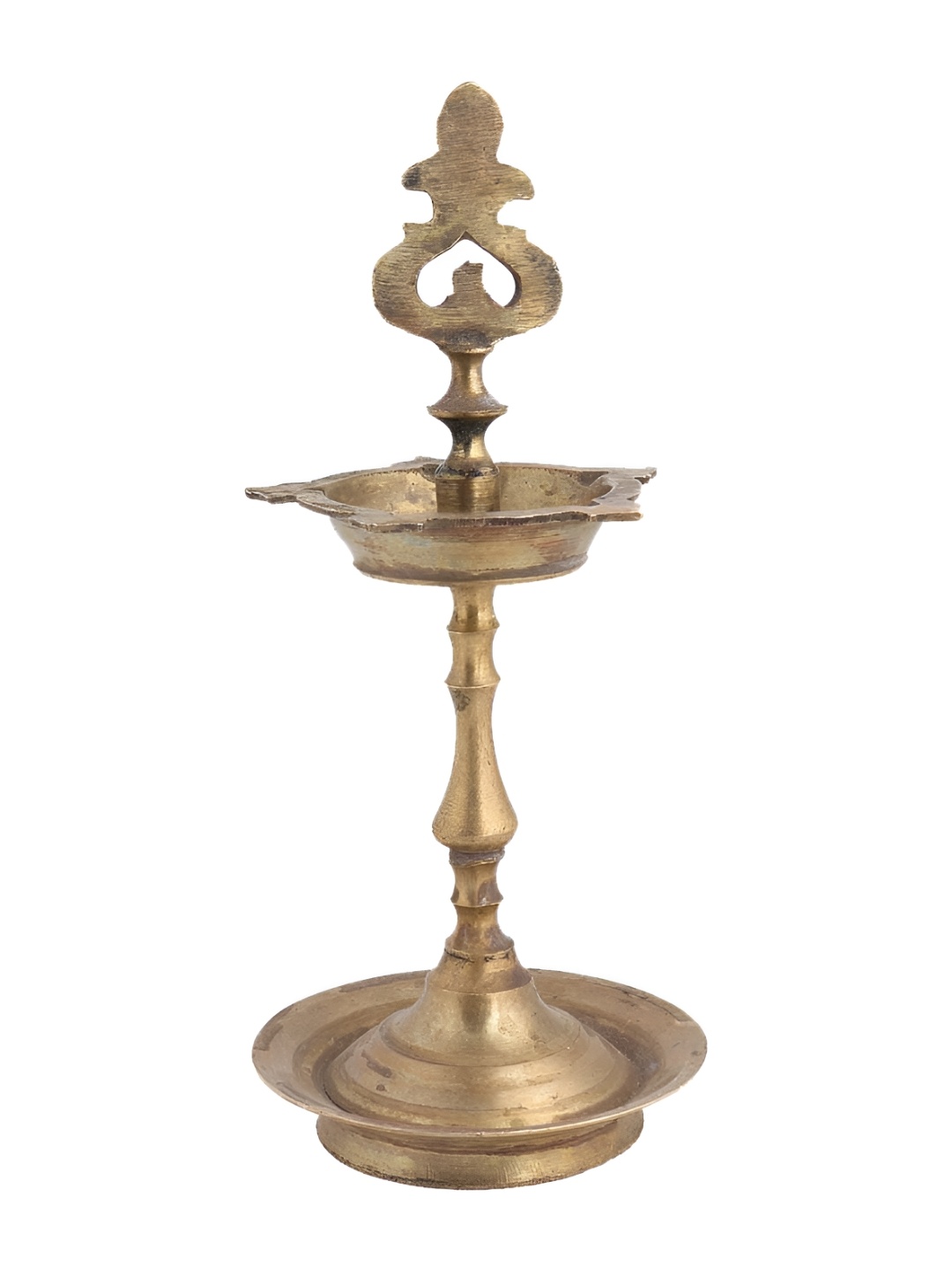 

Indianshelf Gold-Toned Textured Brass Diya Pooja Essentials
