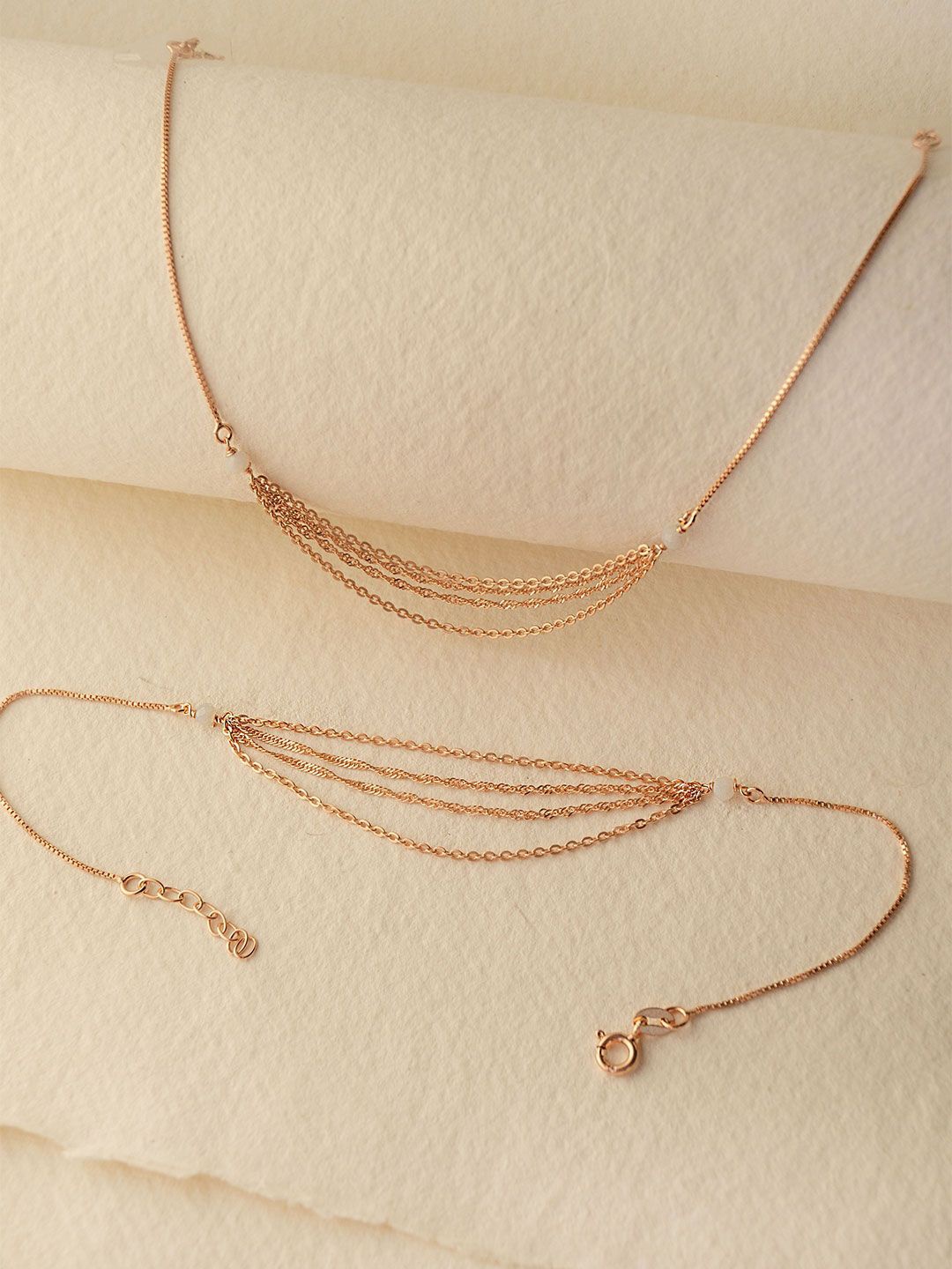 

MANNASH Rose Gold-Plated Sterling Silver Anklet