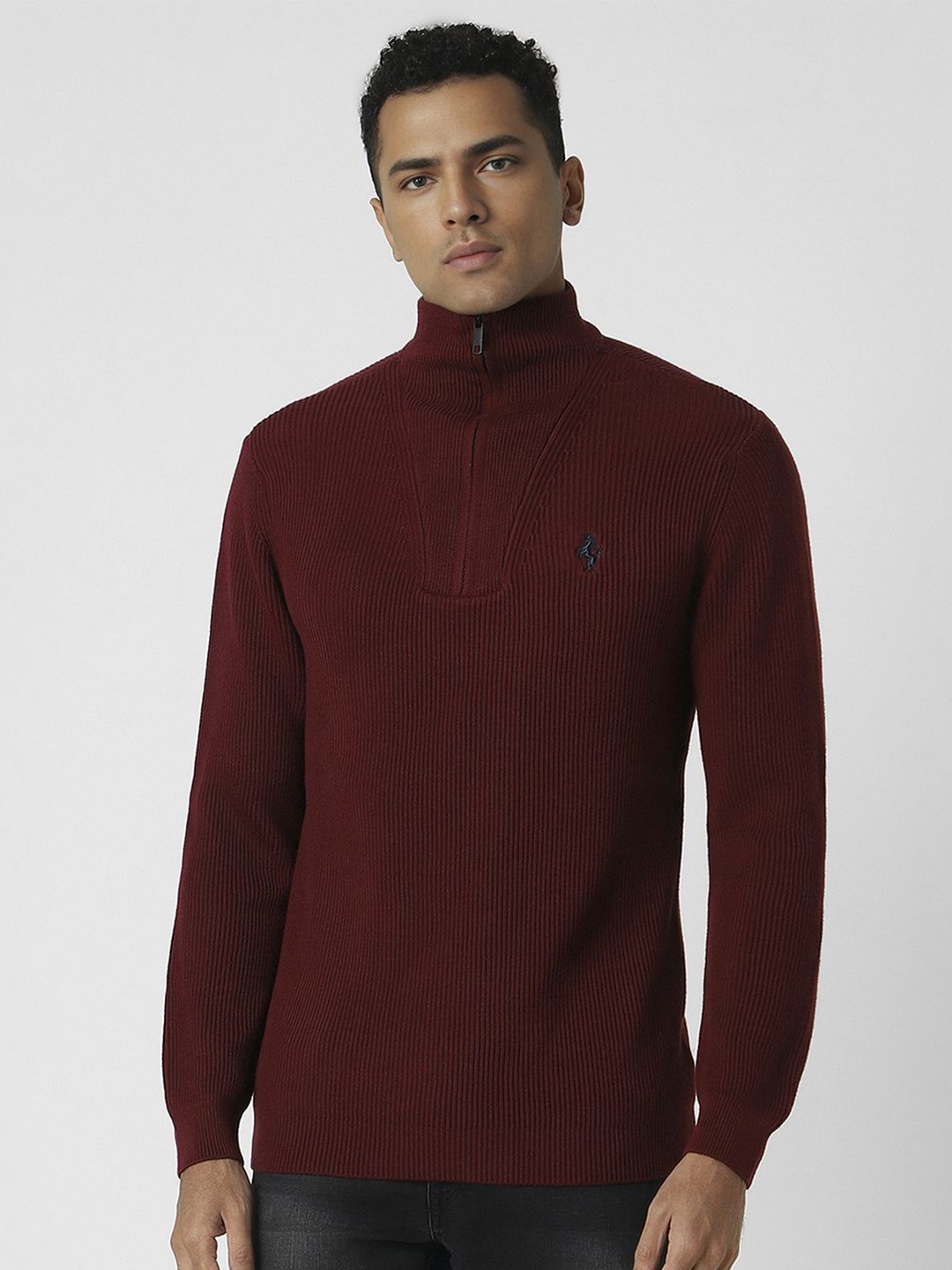 

Van Heusen Sport Men Striped Pullover, Maroon