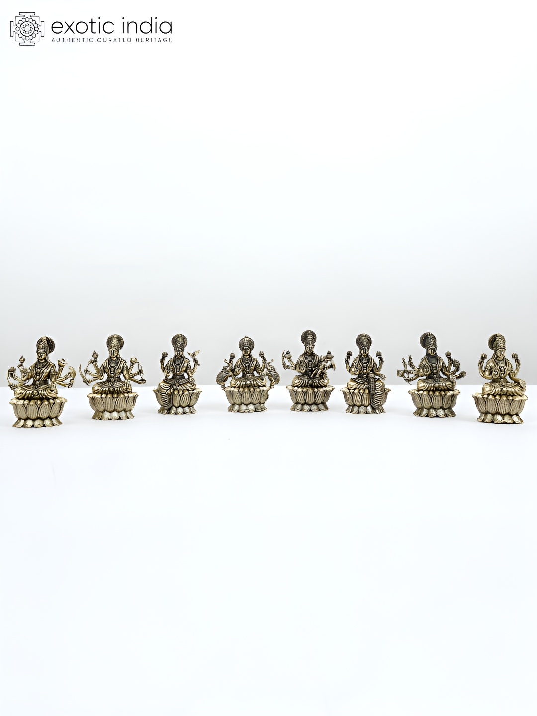 

Exotic India Gold-Toned 8 Pieces Religious Idol Showpiece