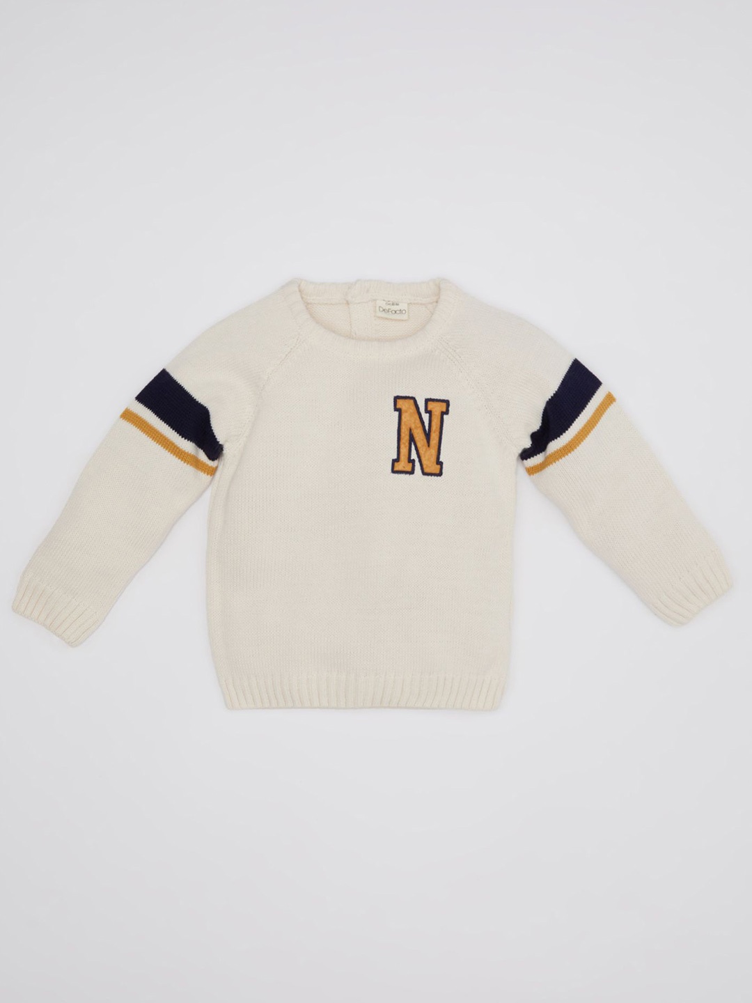 

DeFacto Boys Typography Pullover, Cream