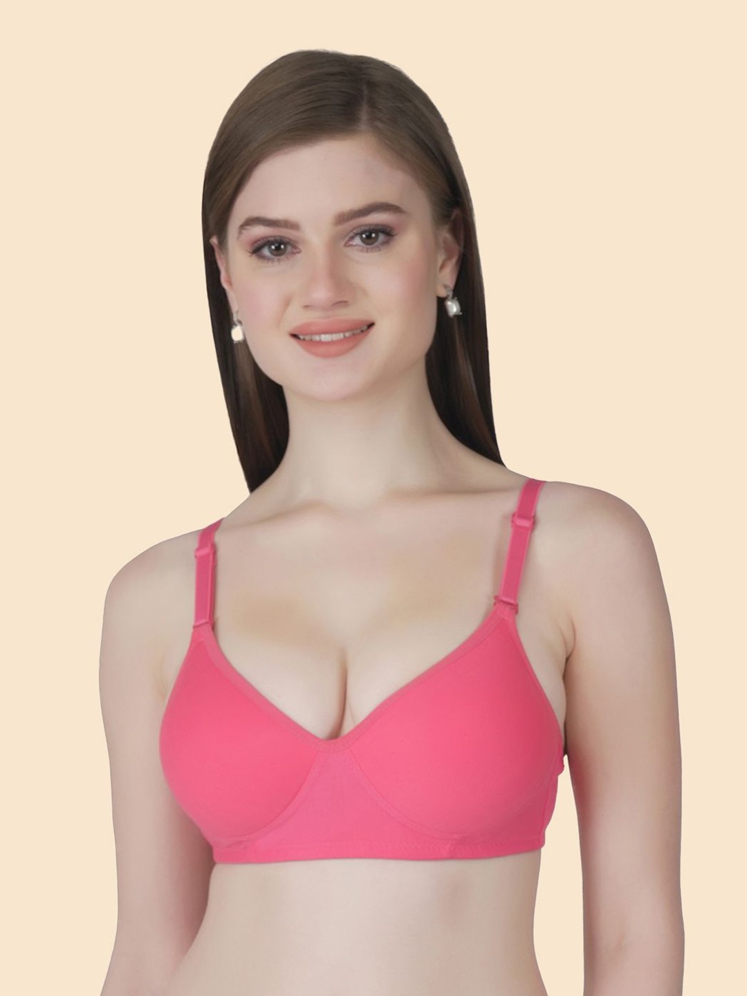 

Joomie Full Coverage Lightly Padded T-shirt Bra, Coral