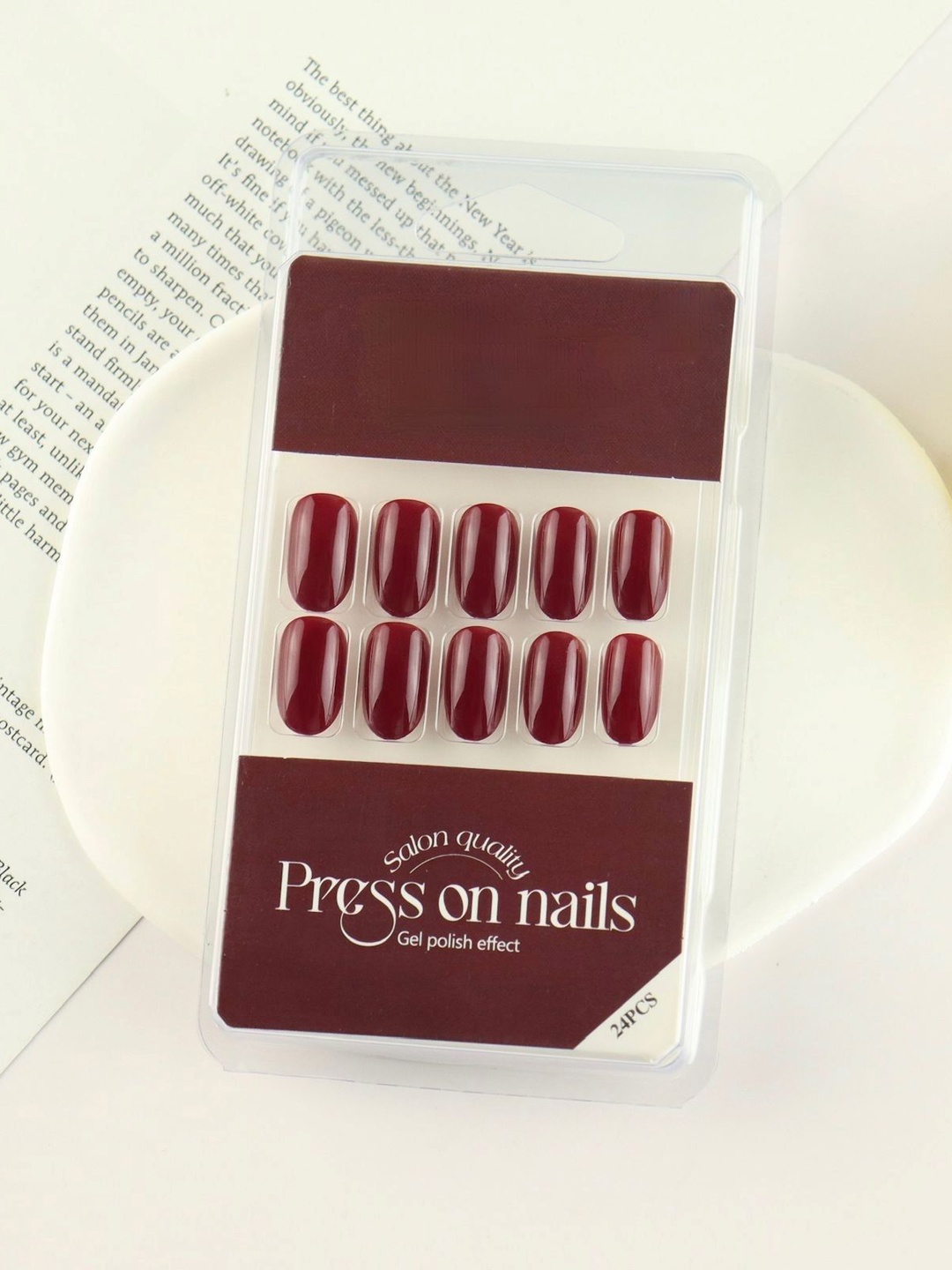 

RANORE Set Of 24 Artificial Reusable Press On Nails Shade-17, Brown