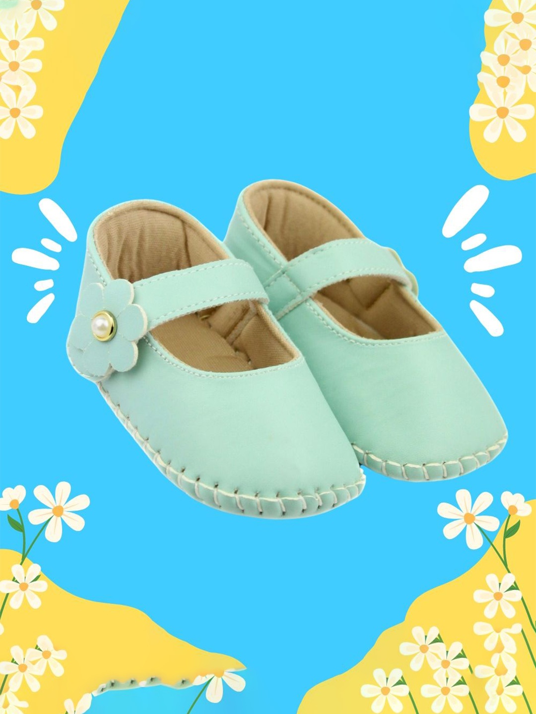 

NESKA MODA Girls Cotton Booties, Green