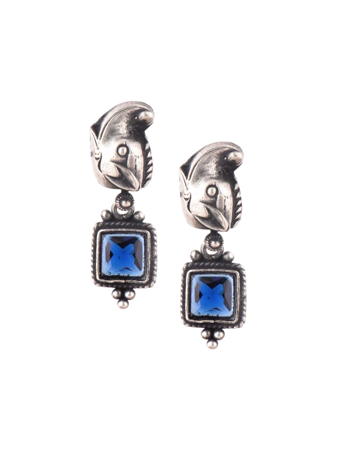 

Indianshelf 92.5 Sterling Silver Artificial Stones Drop Earrings