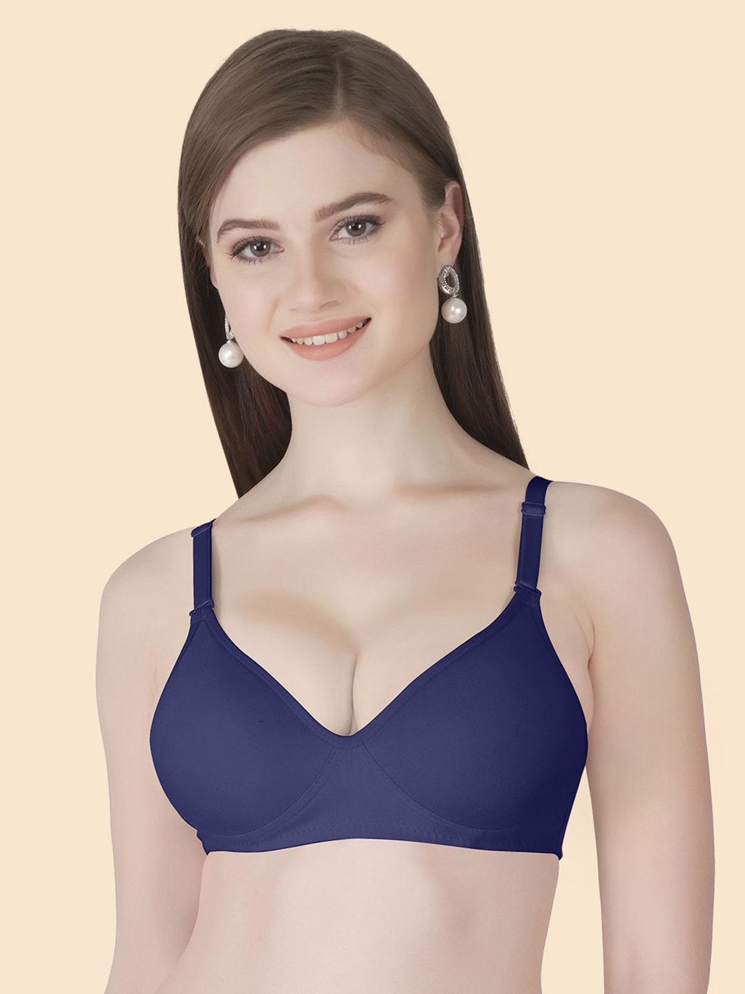 

Joomie Full Coverage Lightly Padded T-Shirt Bra, Navy blue