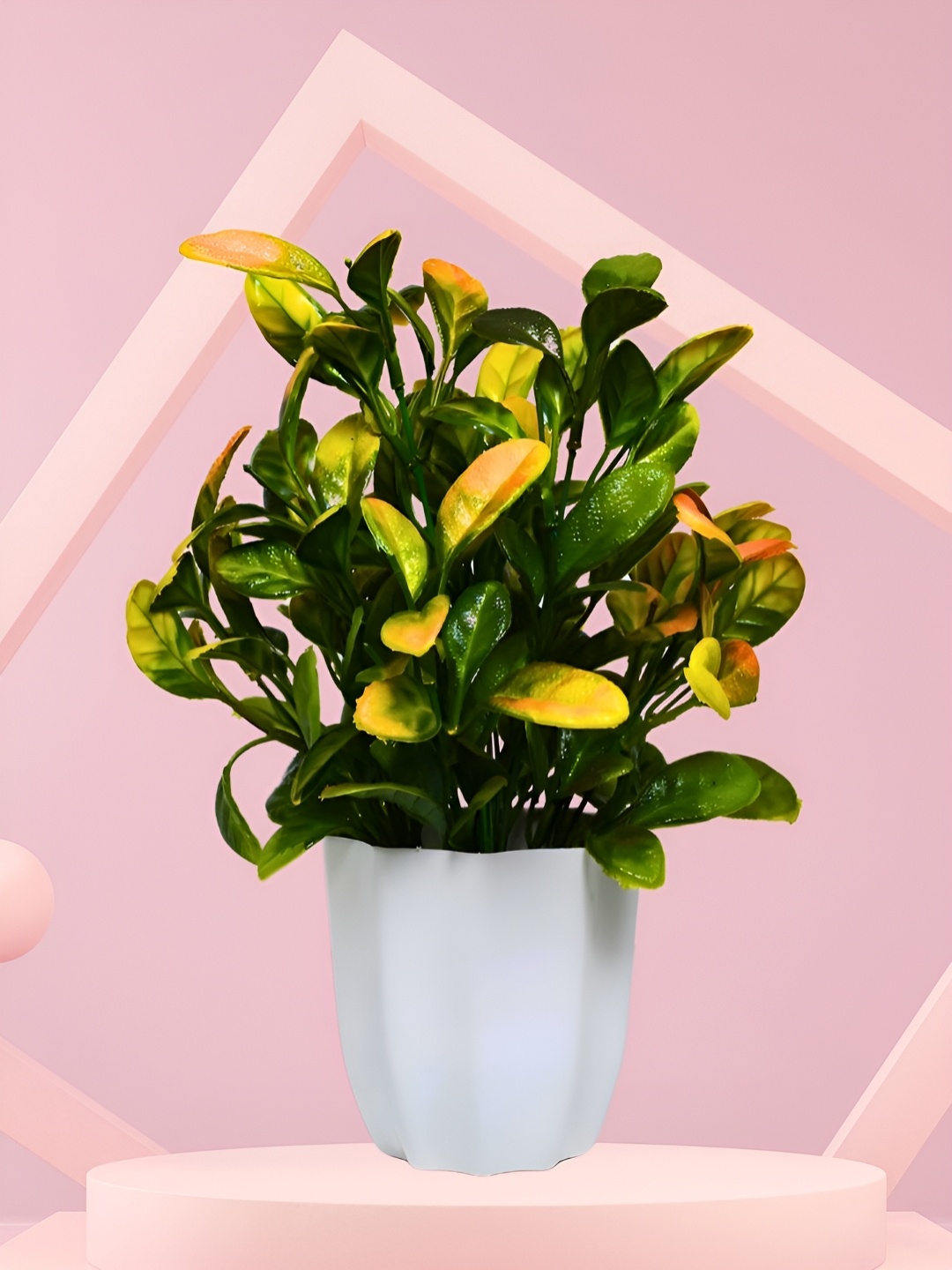 

fancy mart Orange 1 Pieces Artificial Plant With Pot