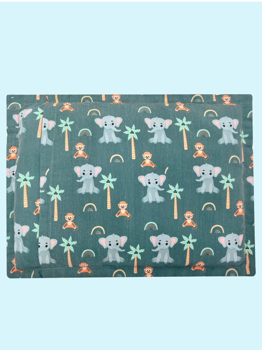 

NEW COMERS Printed Cotton Mustard Seed Baby Pillow, Orange