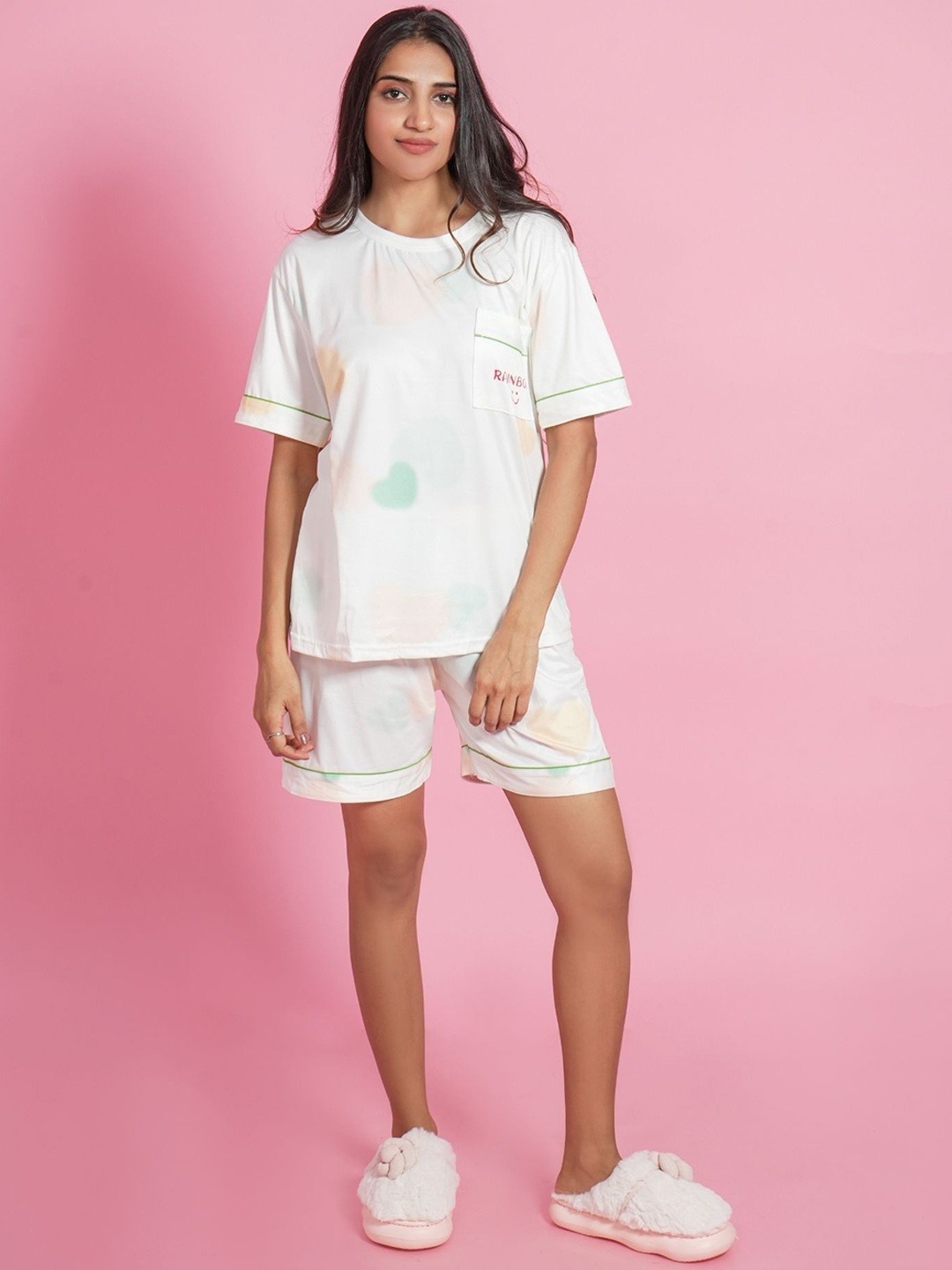 

ANSEE by Addery Women Printed Night suit, White