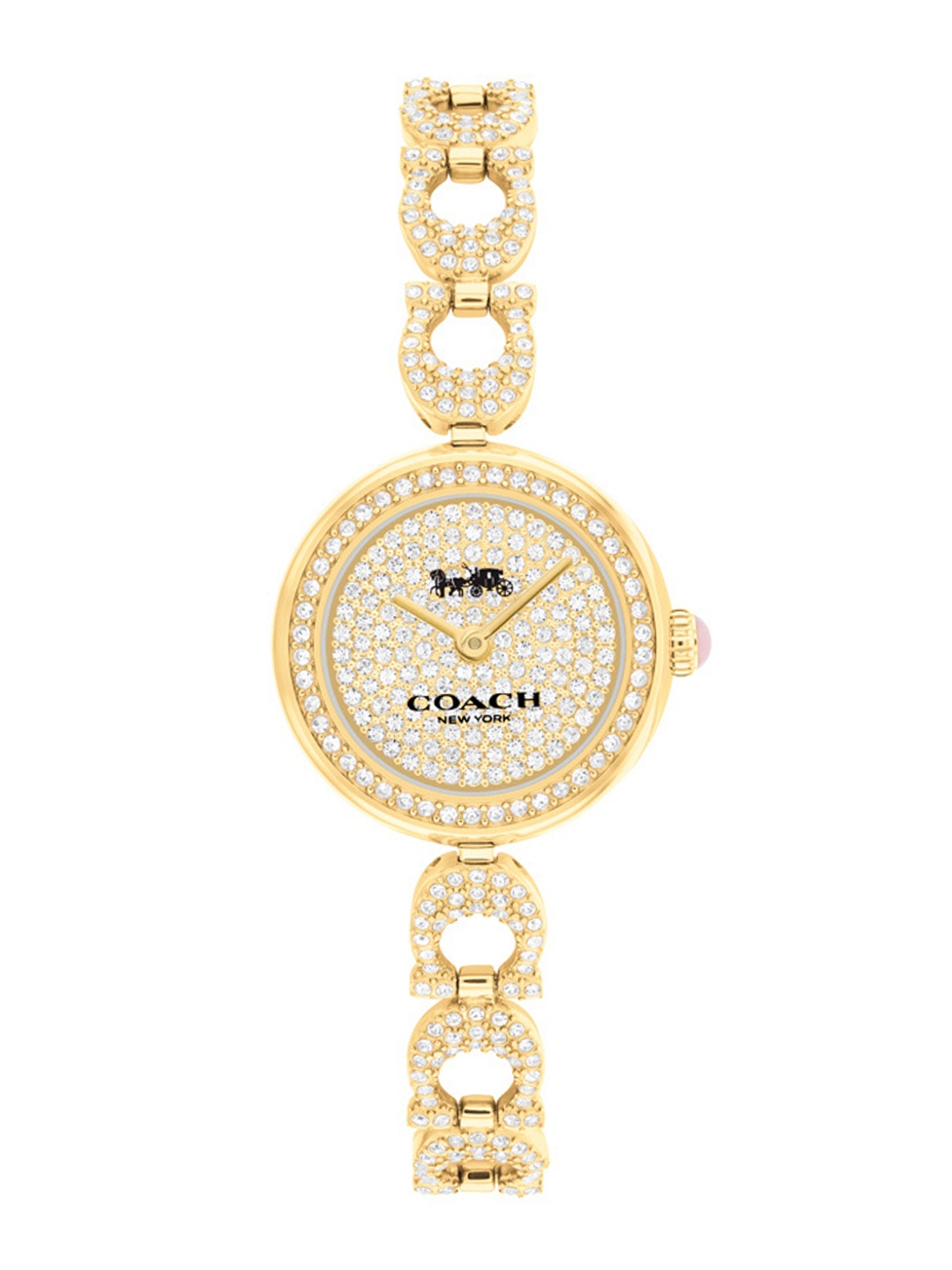 

Coach Women Gracie Embellished Analogue Watch 14504219, Gold