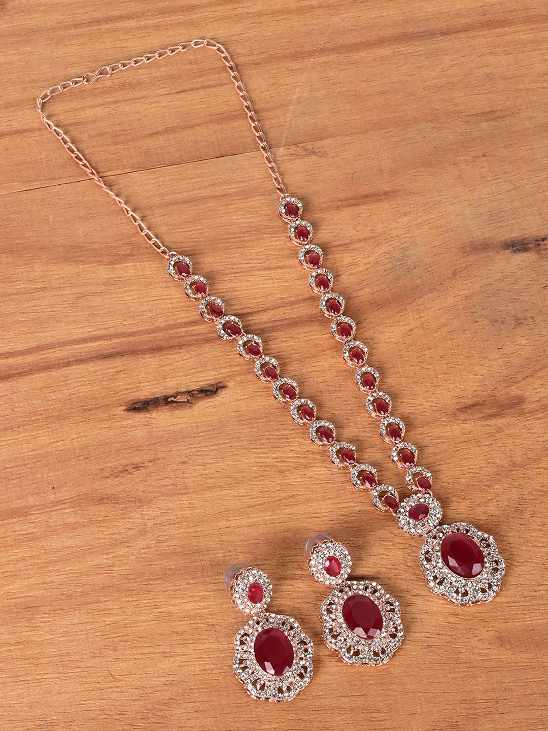 

Keviv Gold-Plated American Diamond Studded Jewellery Set